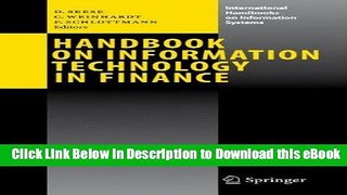 eBook Free Handbook on Information Technology in Finance (International Handbooks on Information