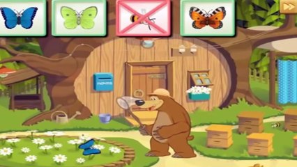 Игра, мультик для детей. Маша и Медведь Ловим бабочек. Masha and the Bear Catch butterflie