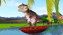 Dinosaurs Cartoon Wheels On The Bus Go Round And Round Hot Cross Buns Children Nursery Rhymes