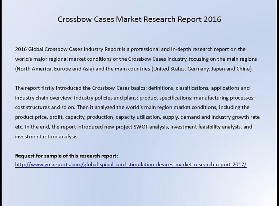 Crossbow Cases Market Research Report 2016