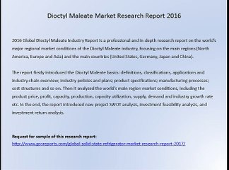 Dioctyl Maleate Market Research Report 2016