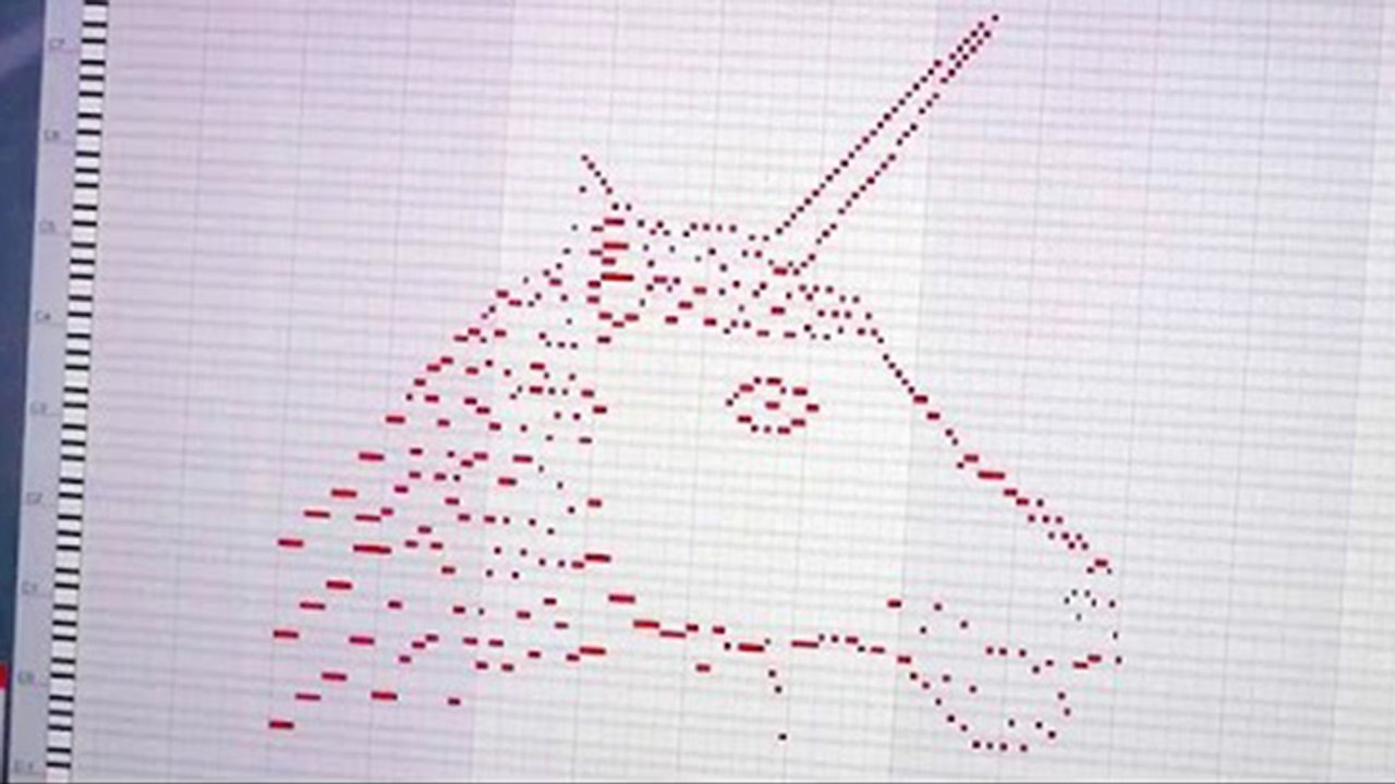 Il réalise une musique à l'aide d'un dessin de licorne
