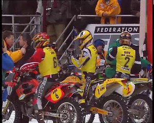 Finale moto au Stade de France 1999 avec Stéphane Peterhansel