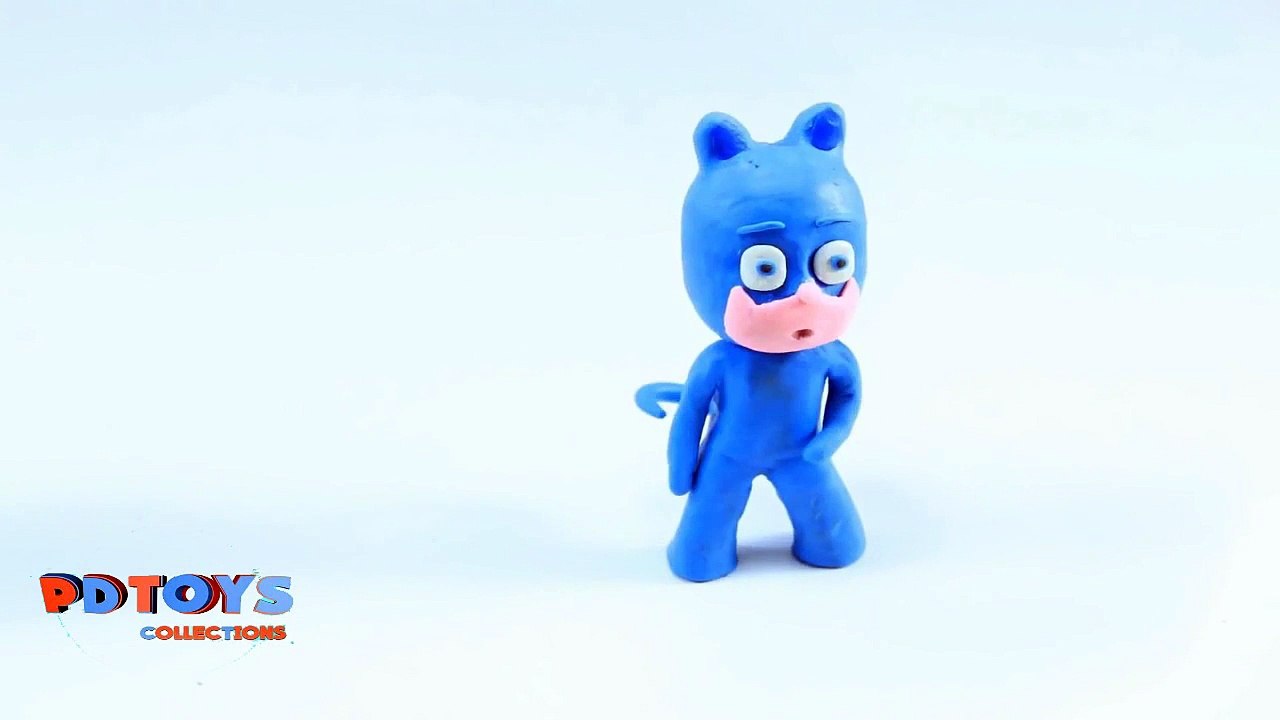 PJ Masks Play-Doh Stop Motion with Romeo Turning Gekko Owlette and Catboy into Softee Doug