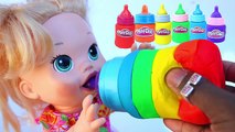 Baby Alive Play Doh Milk Bottles Feeding And Gumball Bath Learn Colors - MightyToys Full C