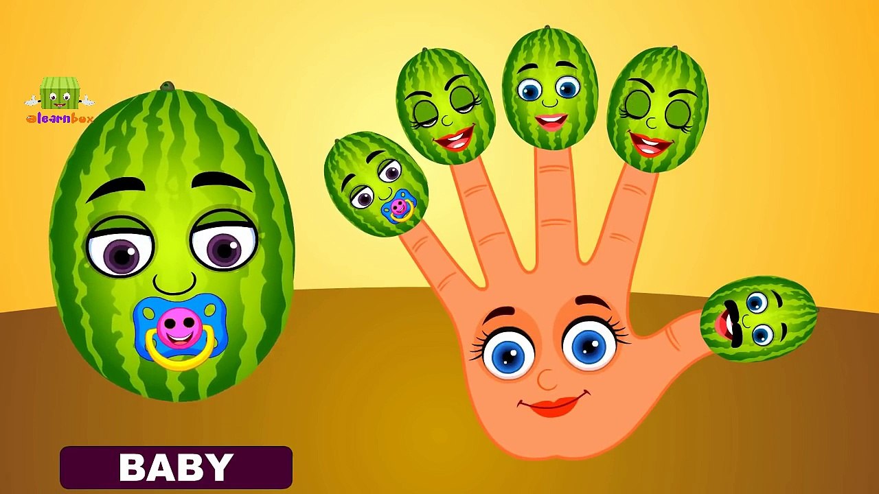 Watermelon Cartoons Singing Finger Family Children Nursery Rhymes for Kids and Babies