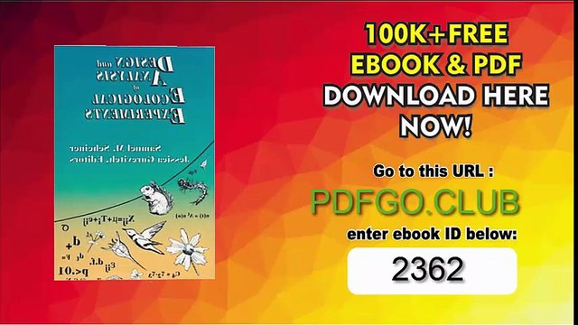 Design and Analysis of Ecological Experiments 1st Edition