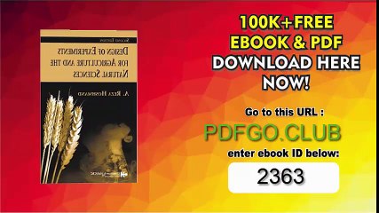Design of Experiments for Agriculture and the Natural Sciences Second Edition 2nd Edition