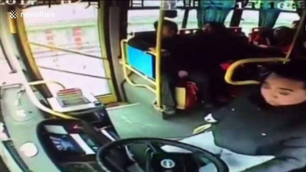 Bus crashes into pier, injuring several passengers