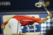 Angry Novak Djokovic breaks racquet with frustration at Shangai Final 2012 vs Andy Murray