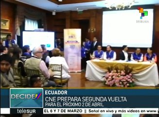 Ecuador: la segunda vuelta electoral se realizará el 2 de abril
