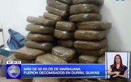 Más de 50 kilos de marihuana fueron decomisados en Durán