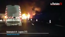 Lognes : un camion en feu paralyse l’A4 et l’A104