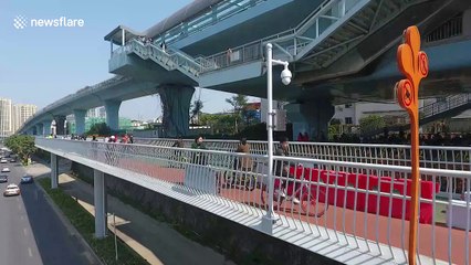 World longest 'cycling skyway' opens for trial runs in China
