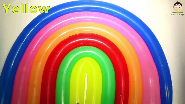 Rainbow Wet water Balloons - Learn colours Finger Nursery Balloon family Compilation