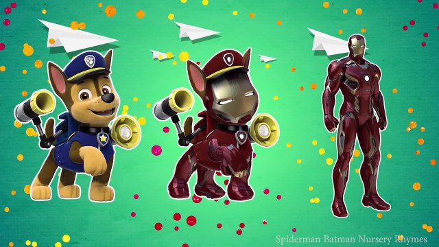 Paw Patrol Chase Transforms Into Iron Man - Paw Patrol Marshall Finger Family Nursery Rhyme Cartoon
