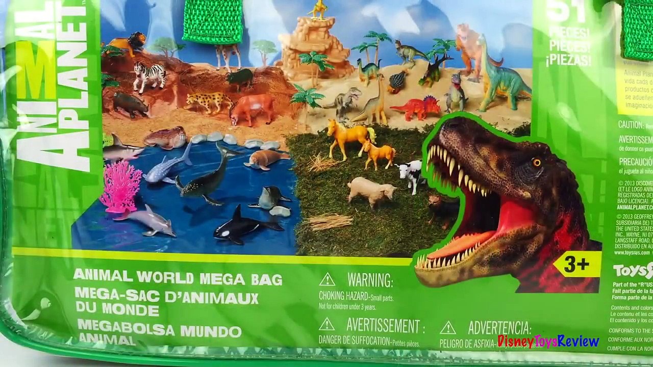 Animal Planet Animal World Mega Bag - Sea Safari with dinosaurs lion zebra rhino cheetah a