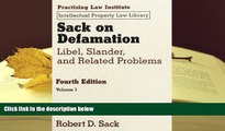 PDF [DOWNLOAD] Sack on Defamation: Libel, Slander   Related Problems 2 VOLUME SET (Practicing Law