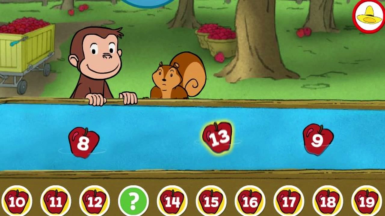 Curious George Apple Picking - English Counting Game for Kids