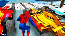 El Color de los Coches de Fiesta para los Niños en Spiderman dibujos animados con canciones infantiles Canciones