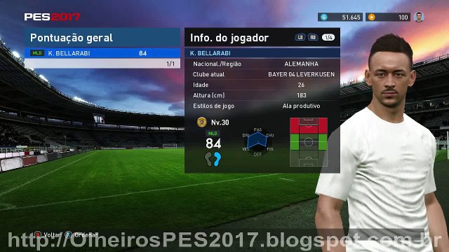 PES 2017 - MyClub - Combinação de olheiros para contratar K. Bellarabi - Bayer 04 Leverkusen