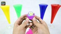 Fun Rainbow Clay Slime Jelly Glass Surprise Toys Shopkins Kinder Eggs Learn Colors