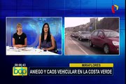 Miraflores: aniego y caos vehicular en la Costa Verde