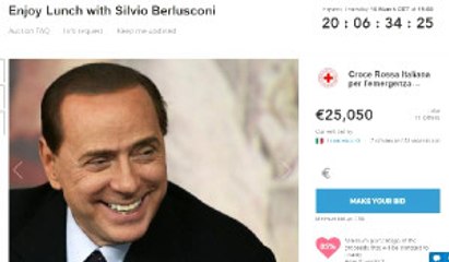Berlusconi, Kendisiyle Bir Öğlen Yemeğini Açık Artırmaya Çıkardı