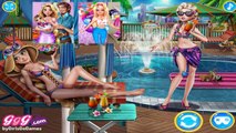 Disney Frozen Princess Elsa Ariel and Rapunzel Summer Pool Party - Dress Up Games For Girl