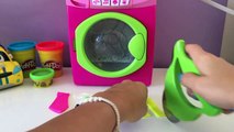 Playing with our new toy washing machine | Washing Machine Videos for Kids