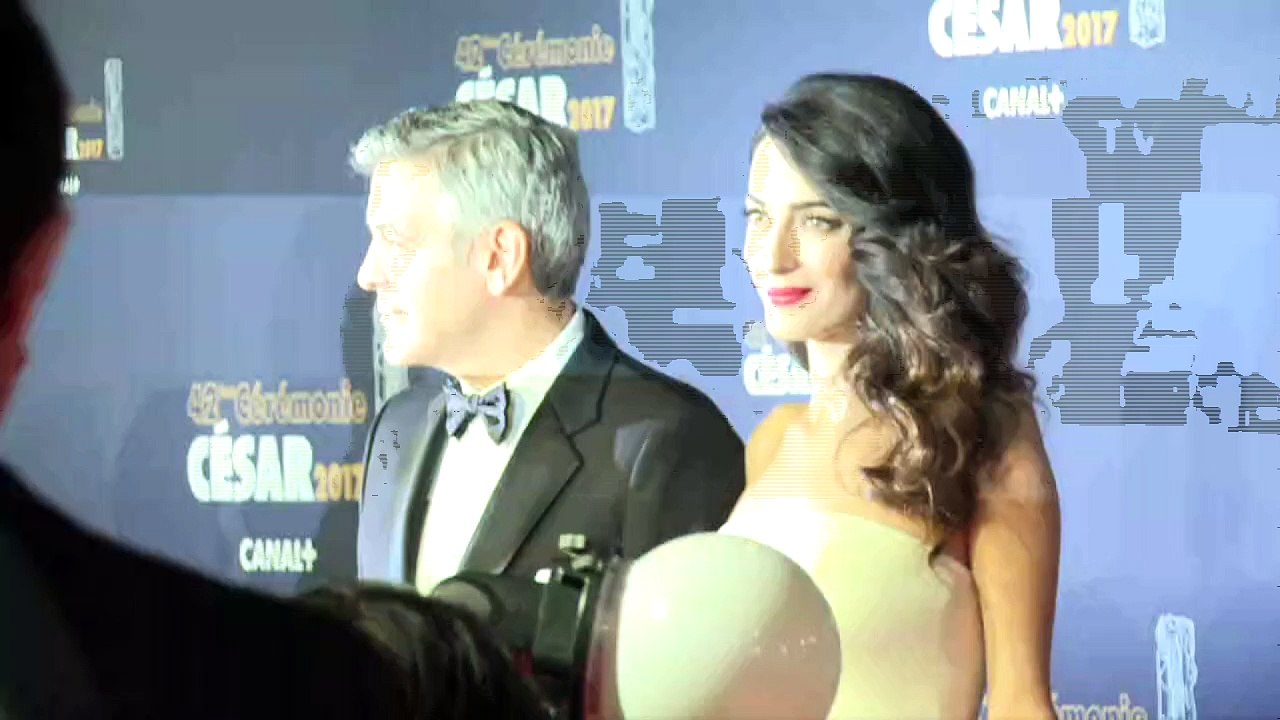 Georges Clooney and Amal Alamuddin at the Cesar ceremony