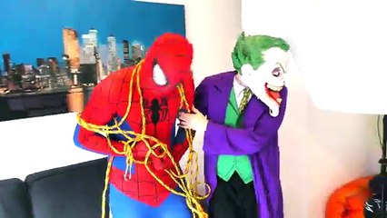 Spiderman vs Joker kidnap Frozen Elsa blackmail Fun Superheroes movie in real life