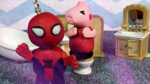 Peppa Pig Play-Doh Potty Shop Toilet Training With Spider-Man Mummy and Daddy Pig
