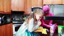 Superhero Superstars Gymnastics - Spiderman vs Joker w/ Pink Spidergirl, Frozen Elsa, Kat