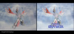 Power Rangers Wild Force Isis Megazord and Animarium Armor Split Screen (PR and Sentai version)