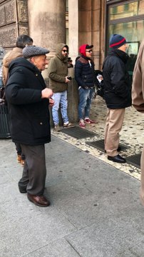 Elderly Man Dances in the Streets of Italy