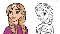 Disney Frozen Barbie Princess Coloring Book Pages Princess Anna Queen Elsa and Olaf Kids F