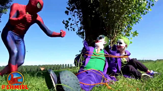 Frozen Elsa KIDNAPPED by Bad Baby Joker! w SPIDERMAN & Bad Joker Sumo Suit Toys! Superhero Fun IRL