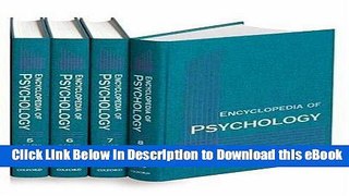 Download ePub Encyclopedia of Psychology: 8-Volume Set read online
