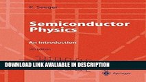 Best PDF Semiconductor Physics: An Introduction (Advanced Texts in Physics) For Free