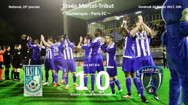 Dunkerque-Paris FC 1-0, National, 23e journée, 24 février 2017, le match