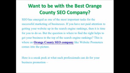 Orange County SEO Company - websitepromoters.com