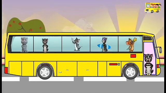 Talking Tom y sus Amigos y las Ruedas En El Autobús de Colores para Niños / canciones infantiles canciones para Niños