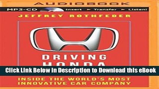 eBook Free Driving Honda: Inside the World s Most Innovative Car Company Free Online