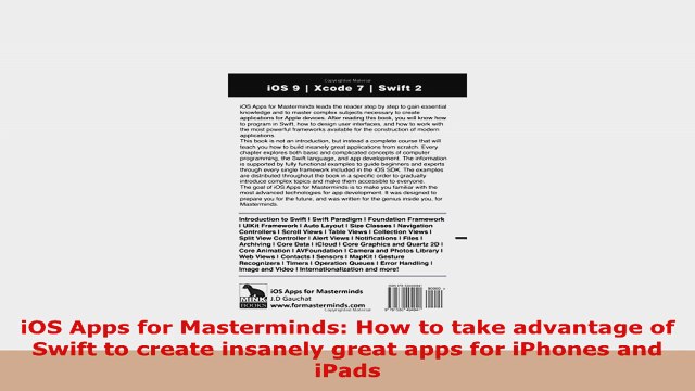 READ ONLINE iOS Apps for Masterminds How to take advantage of Swift to create insanely great apps for