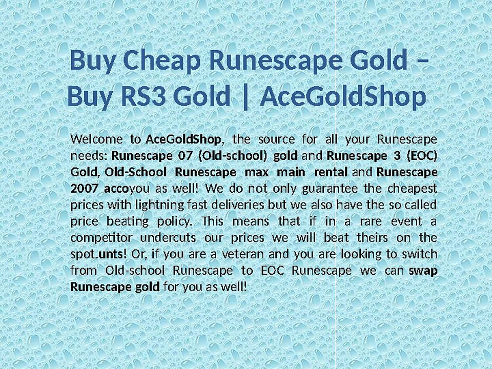 Buy Cheap Runescape Gold – Buy RS3 & RS07 Gold | AceGoldShop