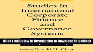 eBook Free Studies in International Corporate Finance and Governance Systems: A Comparison of the