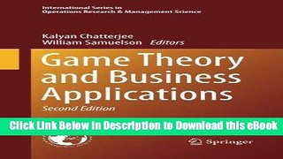 Free ePub Game Theory and Business Applications (International Series in Operations Research