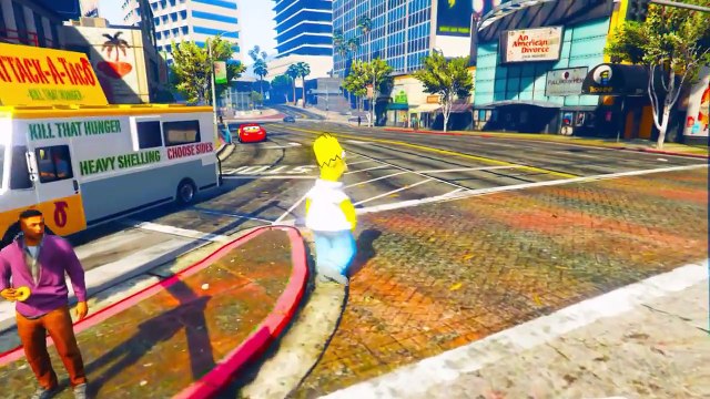 Người Nhện và Nữ Hoàng Băng Giá Bị Simpson Lấy Trộm Xe Spiderman and Elsa Lost Lightning McQueen