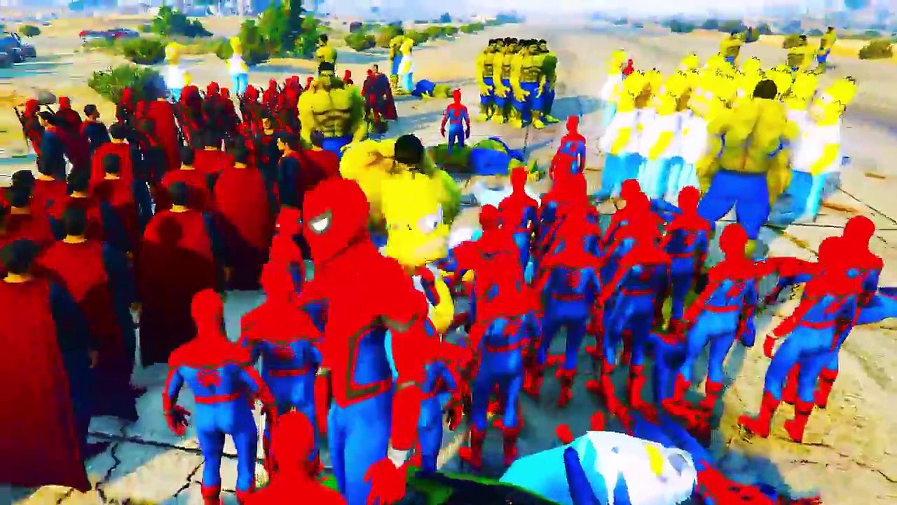 Xem Siêu Nhân Nhện Biệt Đội Siêu Anh Hùng và Simpson Nổi Loạn   Superheroes vs Spider-man vs Simpson